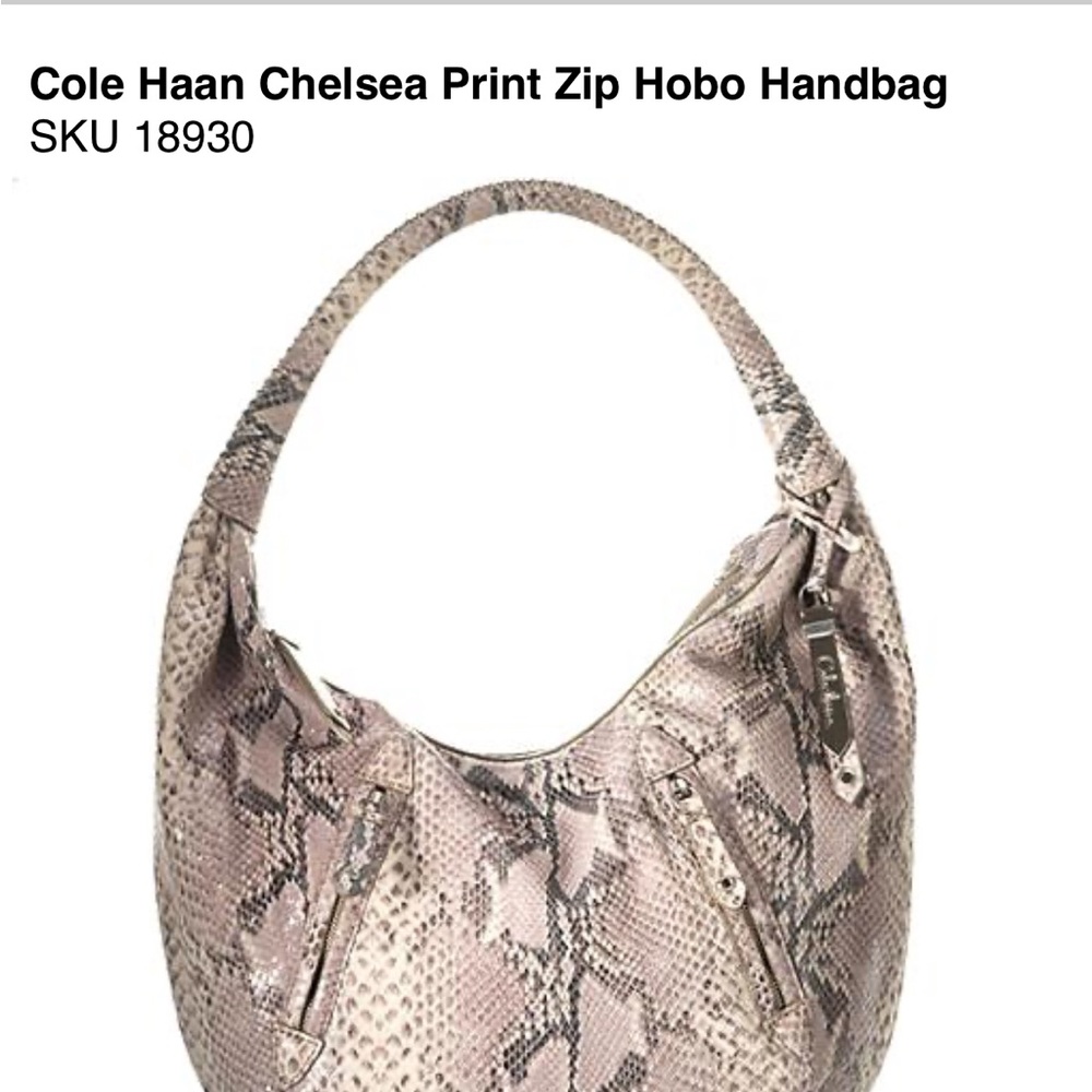 Brand new with tags Cole Haan, Chelsea snakeskin hobo bag